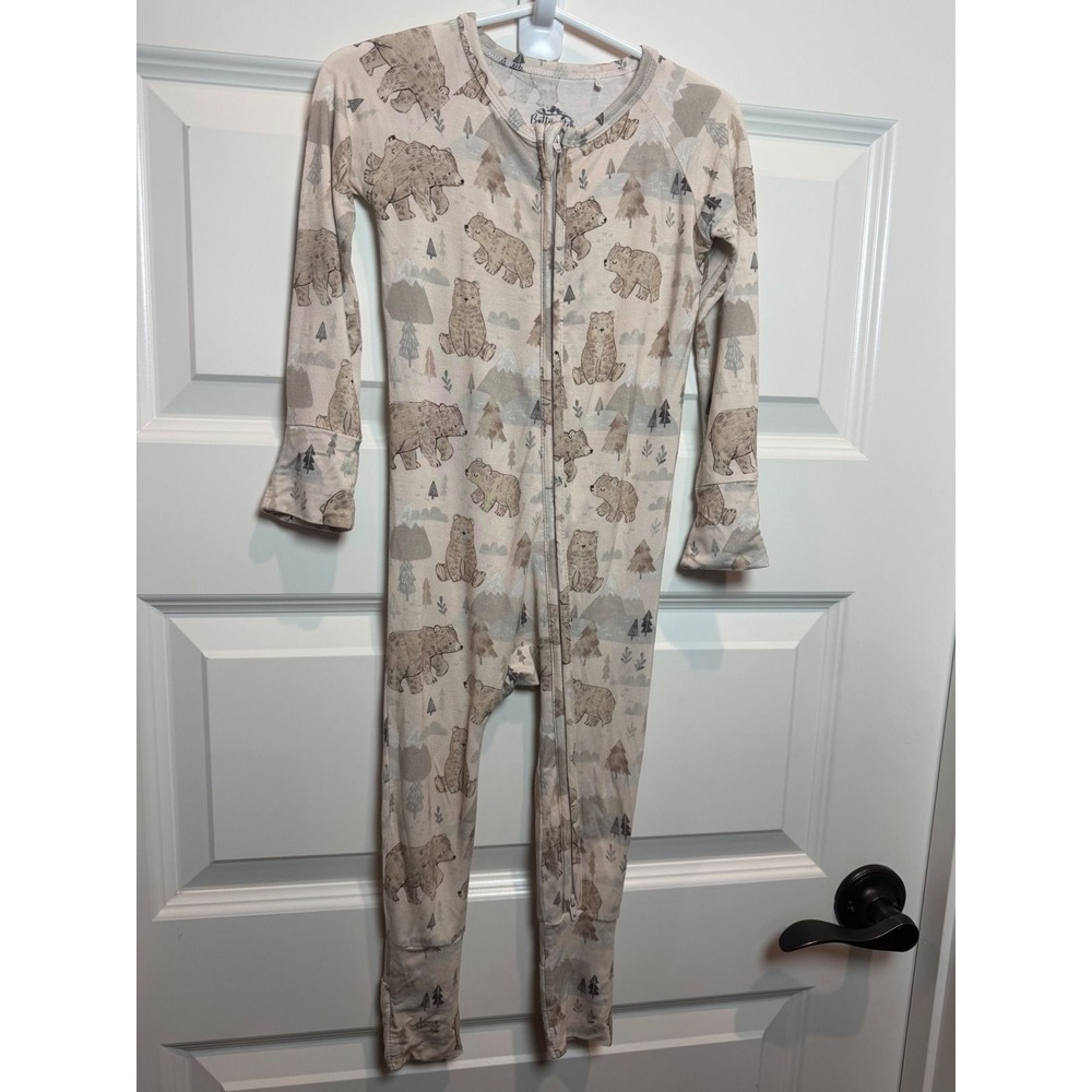 Butterscotch Babies Bamboo Bear Mountain Zippy Romper 12-18M Neutral Woodland